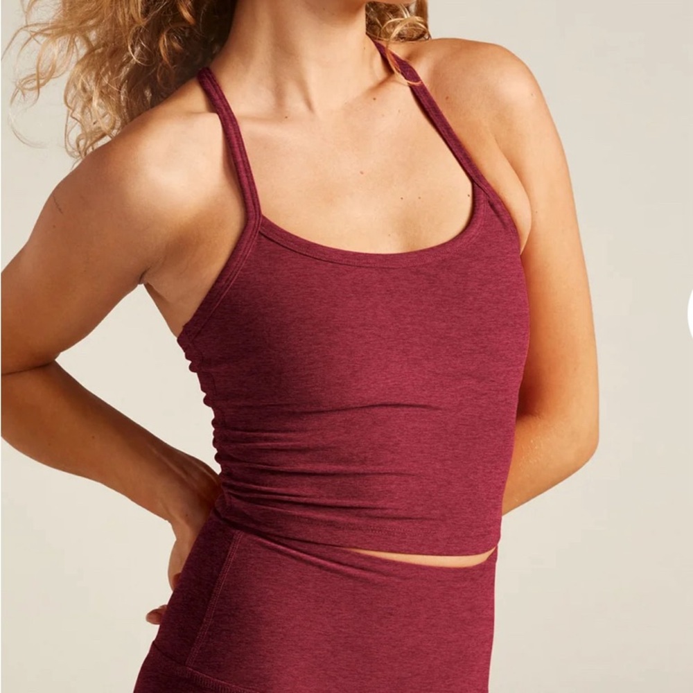 Beyond Yoga Red Sports Bra with Racerback Design